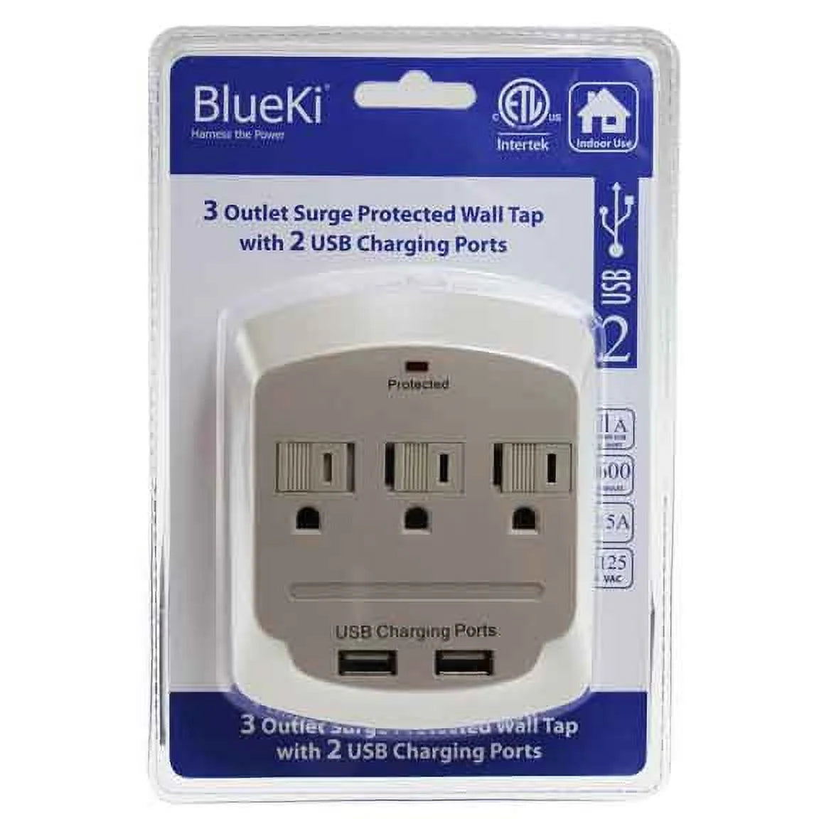 3-Outlet Wall Surge Protector with 2 USB Ports M21036