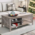 Gray Wood Coffee Table with Storage A3925