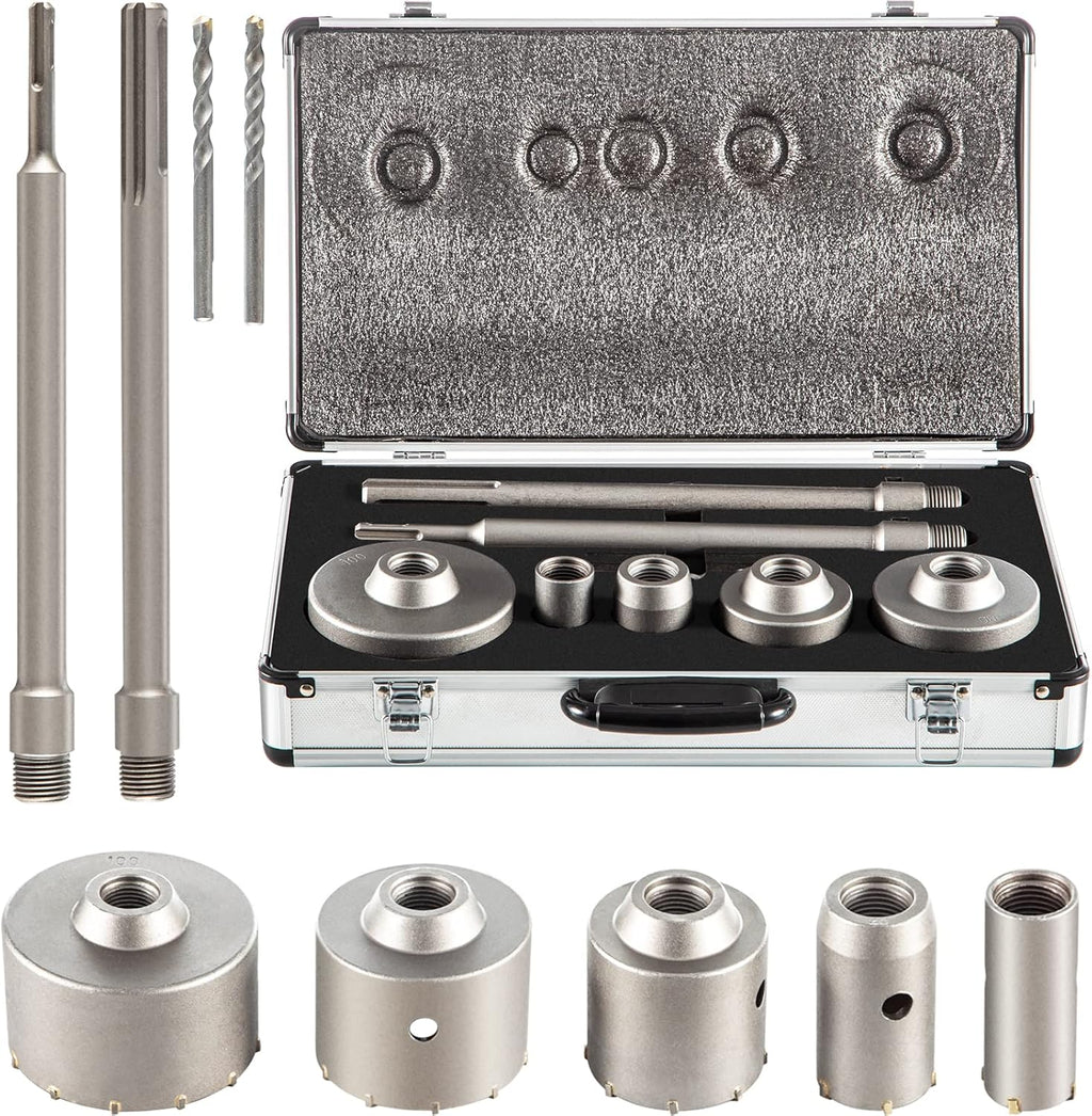 Concrete Hole Saw Kit, 3-15/16" Drill Bit Set, SDS Plus & SDS MAX Shank, Pack of 2 M34759