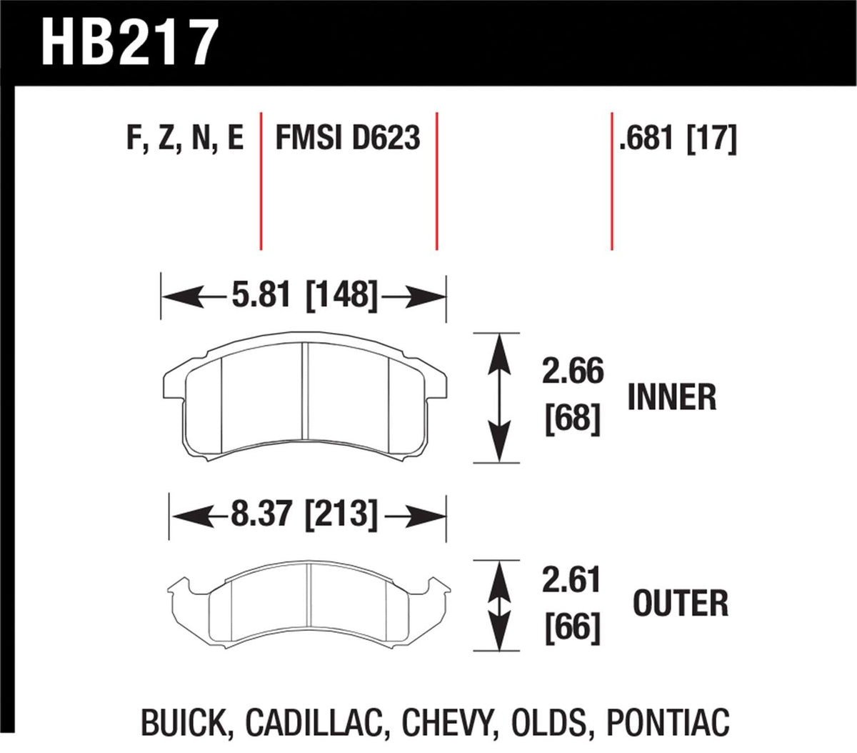 HPS Brake Pads D2375