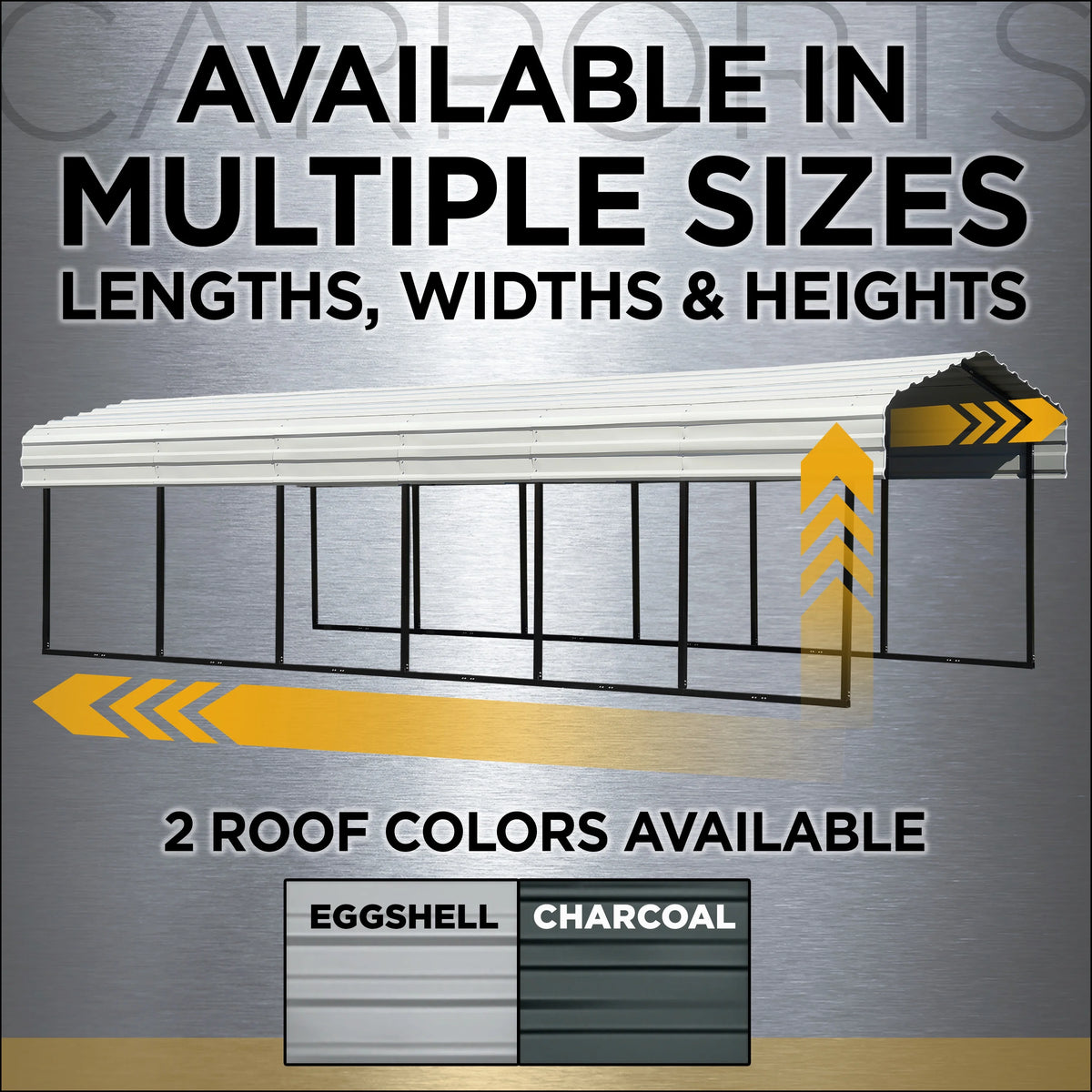 Galvanized Steel Carport Kit, 12' x 29' x 9' A24475