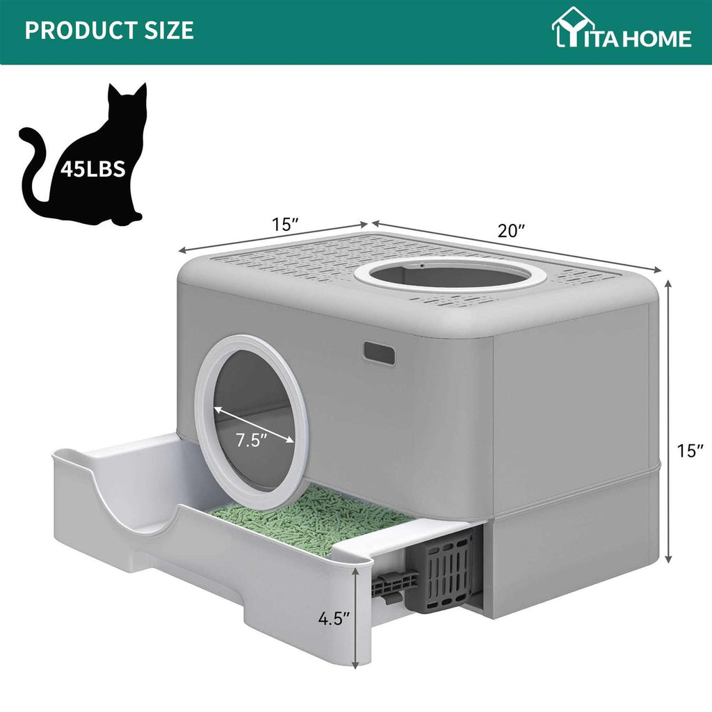 Enclosed Cat Litter Box with Lid A629238
