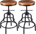 Rustic Swivel Bar Stool Set of 2 Z4225