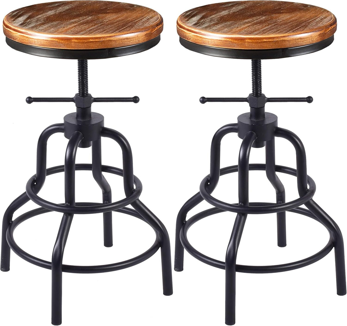 Rustic Swivel Bar Stool Set of 2 Z4225
