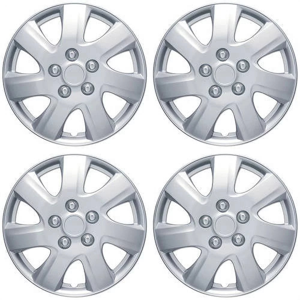 16 Silver ABS Plastic Hubcaps Wheel Cover, 4 Pieces I3775