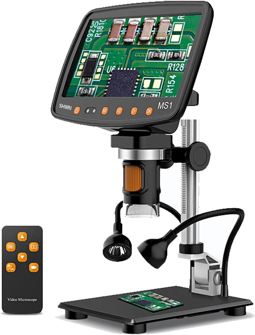 7 Digital Microscope 12MP 1080P Video with Metal Stand 2 LED Fill Lights 32G SD Card V84954