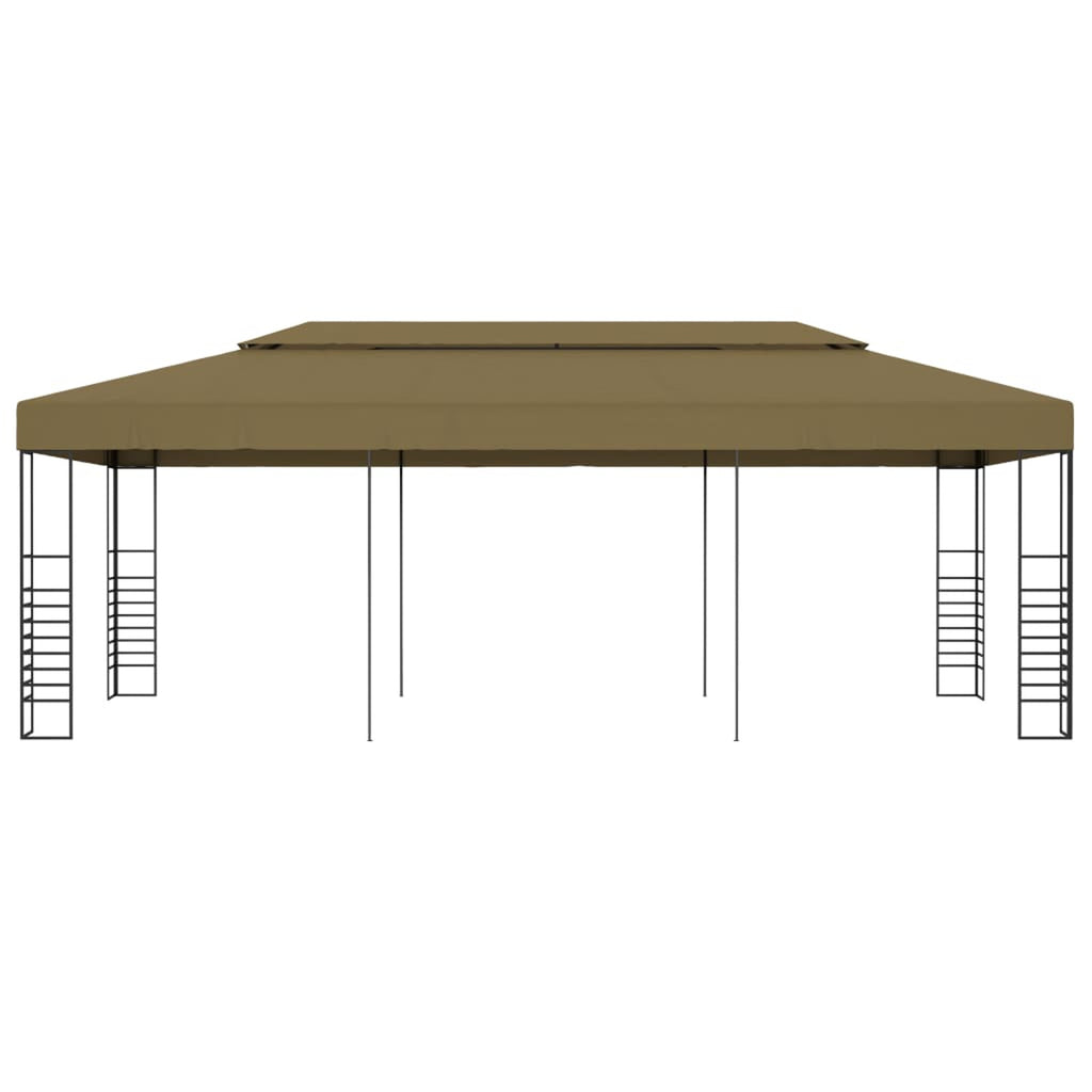 Party Tent Outdoor Gazebo Canopy Sun Shade Shelter Steel Frame Taupe 236.2 x 118.1 x 106.3 Inches K465