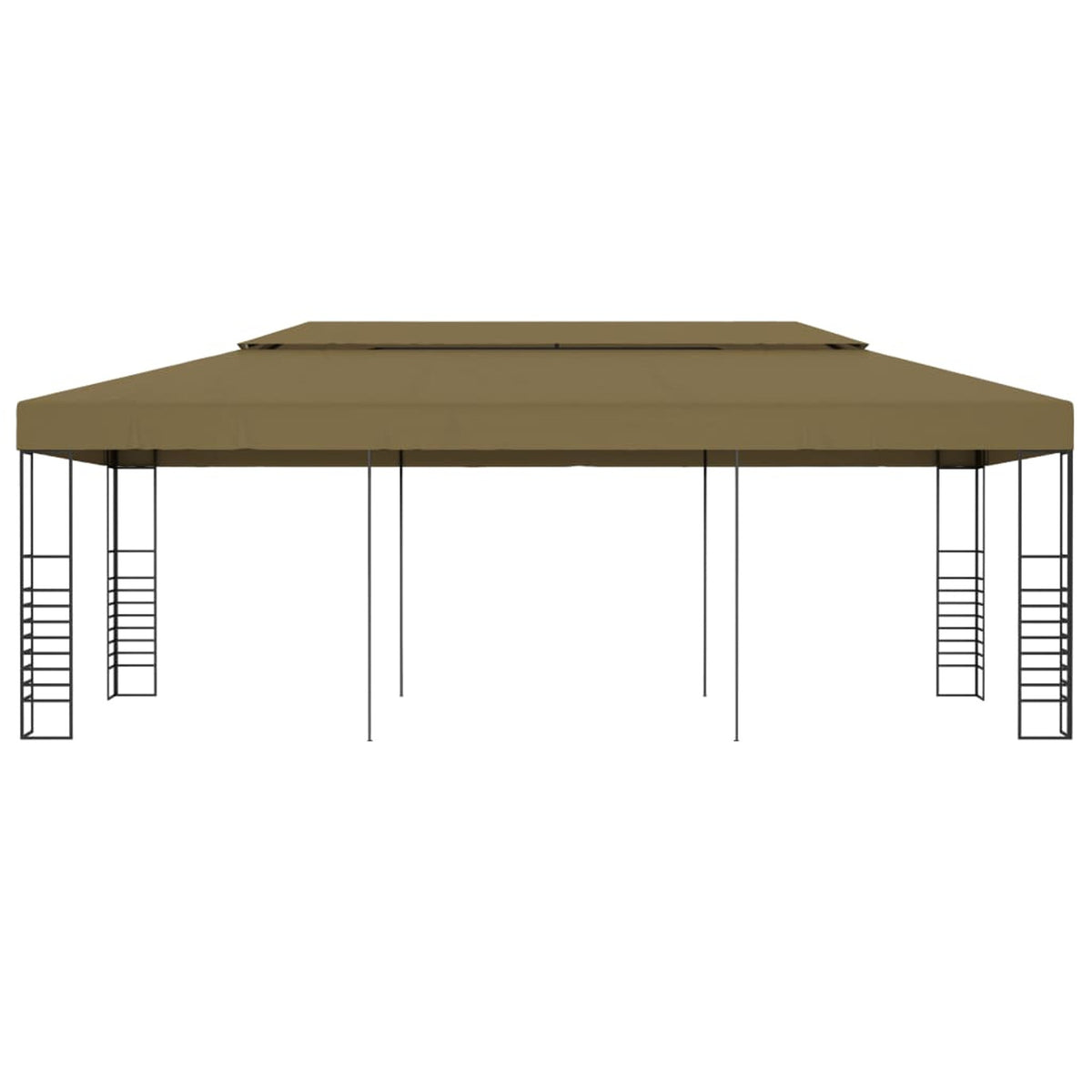 Party Tent Outdoor Gazebo Canopy Sun Shade Shelter Steel Frame Taupe 236.2 x 118.1 x 106.3 Inches K465