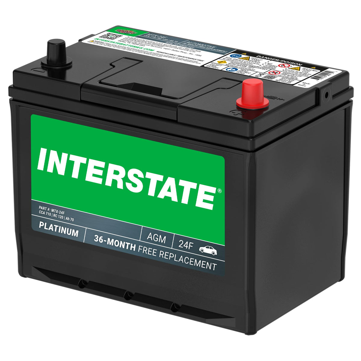 12V 70Ah 710CCA Group 24F AGM Car Battery J7396
