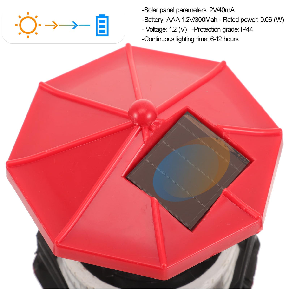 Rotating LED Lighthouse Resin Garden Lamp E658
