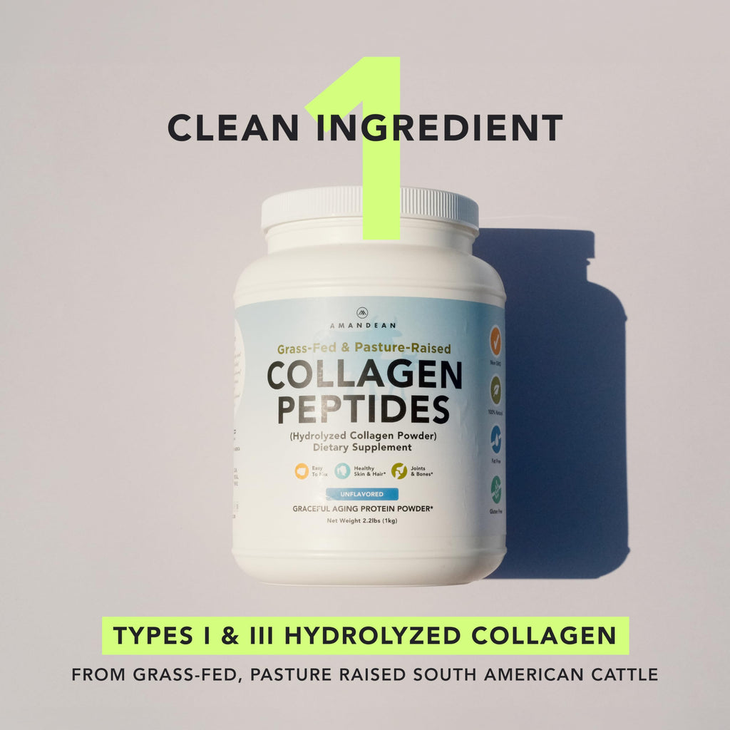 Collagen Peptides Powder, Grass-Fed, Hydrolyzed, Type 1 & 3, 1kg I460460