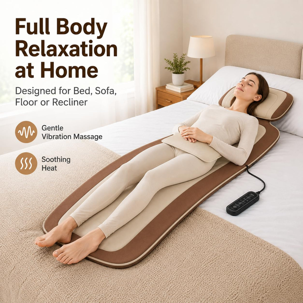 Vibration Massage Mat with Heat and Lumbar Support Y63548