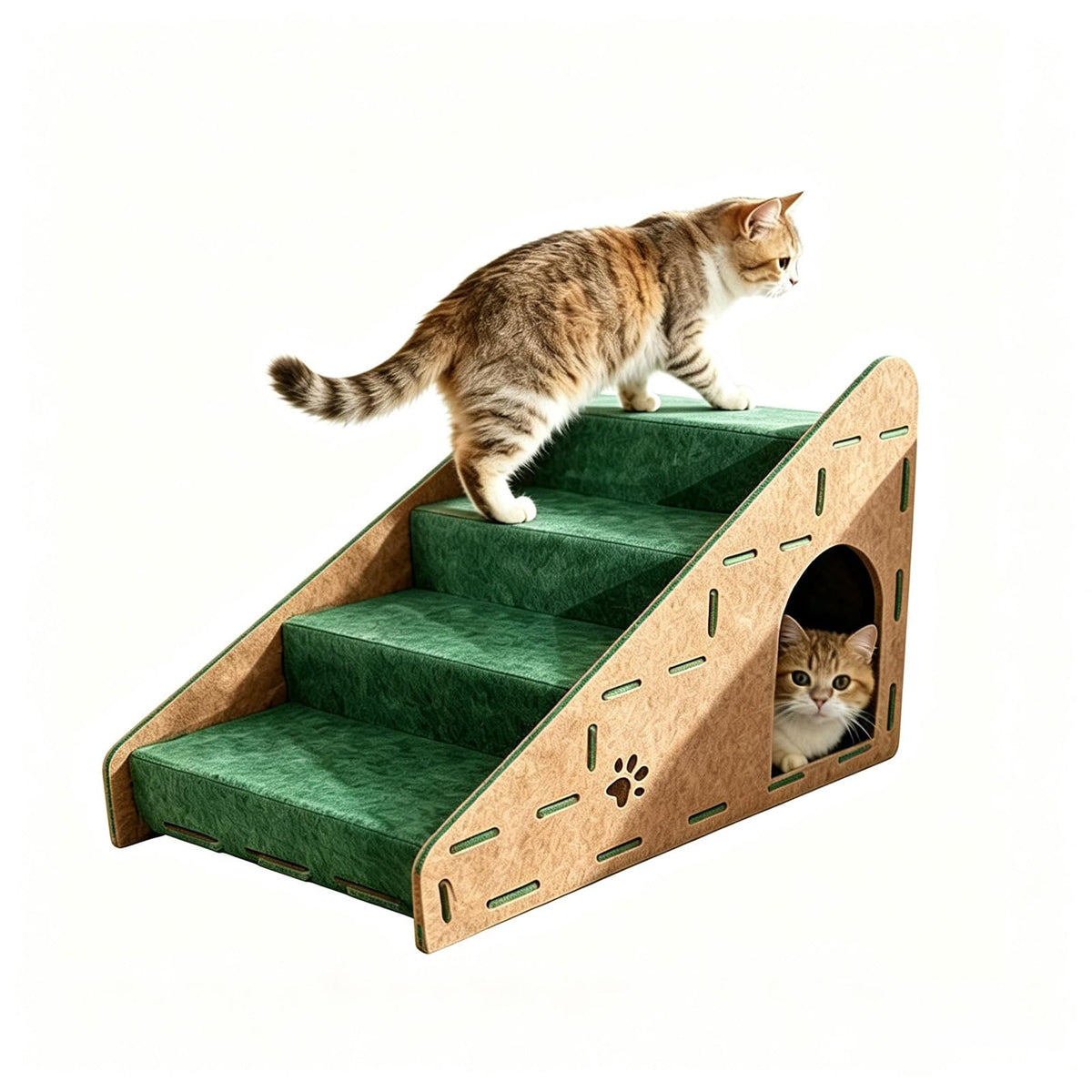Felt 4-Step Foldable Pet Stairs N6091