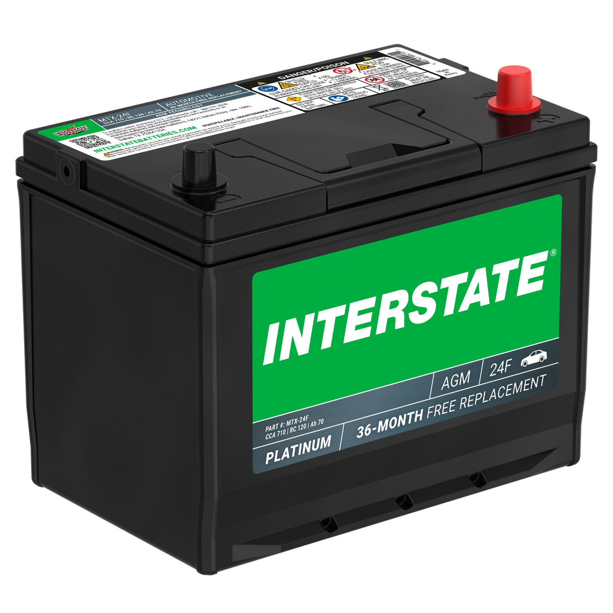 12V 70Ah 710CCA Group 24F AGM Car Battery J7396