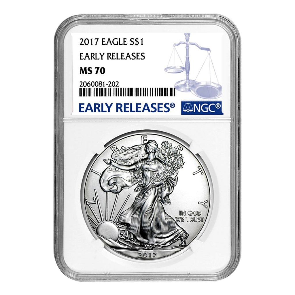 2017 $1 American Silver Eagle Coin MS70 J159