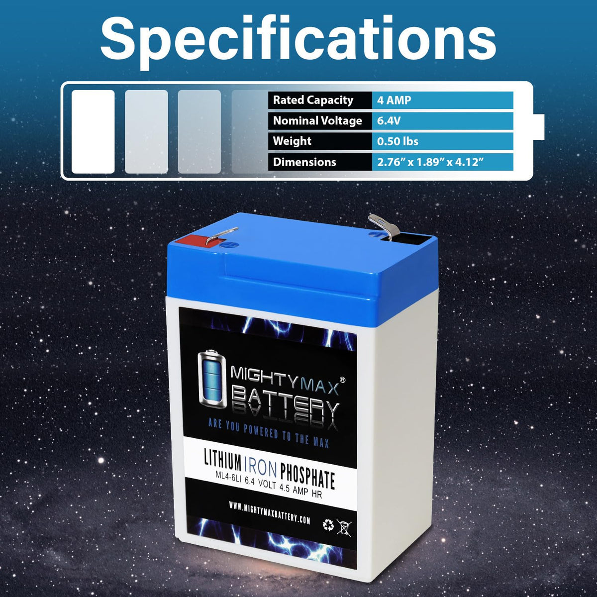 6V 4.5AH Lithium Replacement Battery A65770