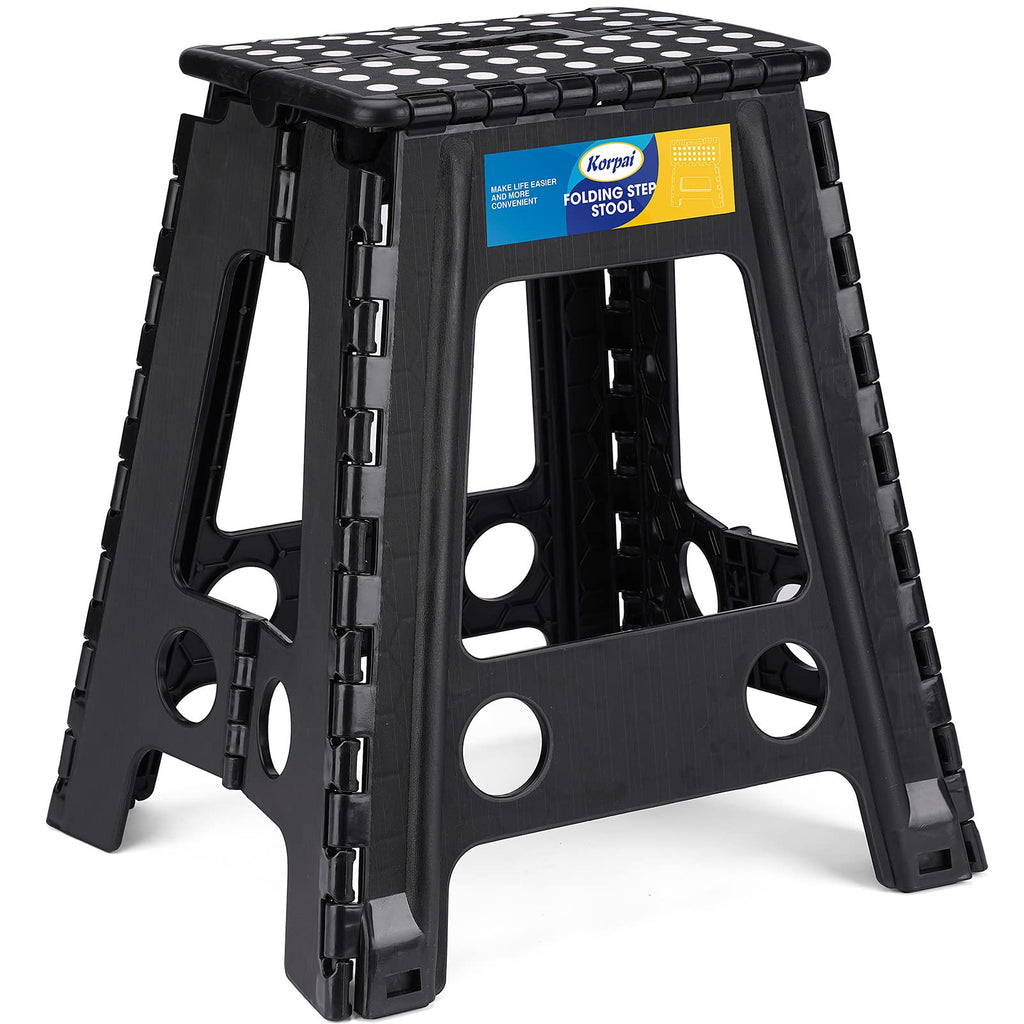 18" Non-Slip Folding Step Stool 300 lbs Black U5364