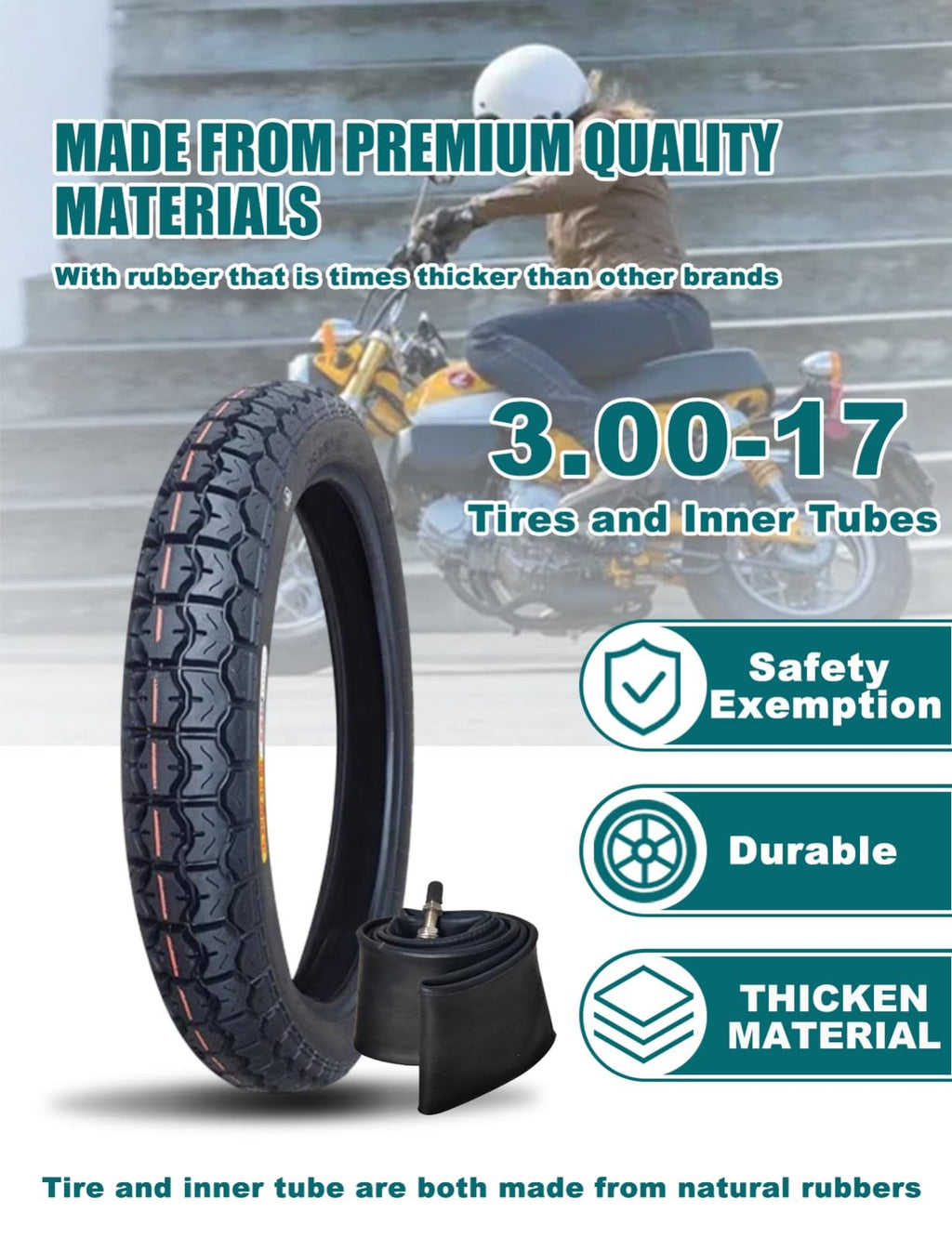 3.00-17 Dirt Bike Tire and Inner Tube Set S9171