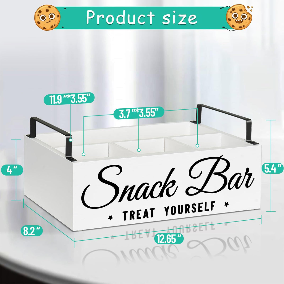 Wood 4 Compartment Snack Organizer D765364