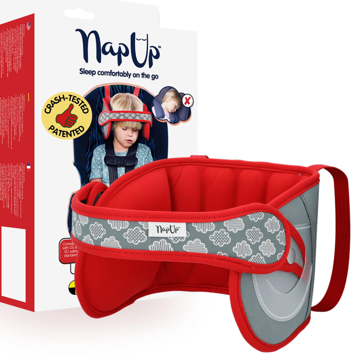 Car Seat Head Support for Toddler Red E1459