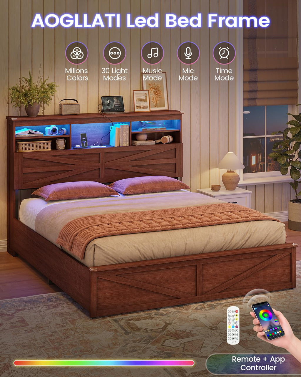 Queen Size Lift Up Storage Bed Frame M9505