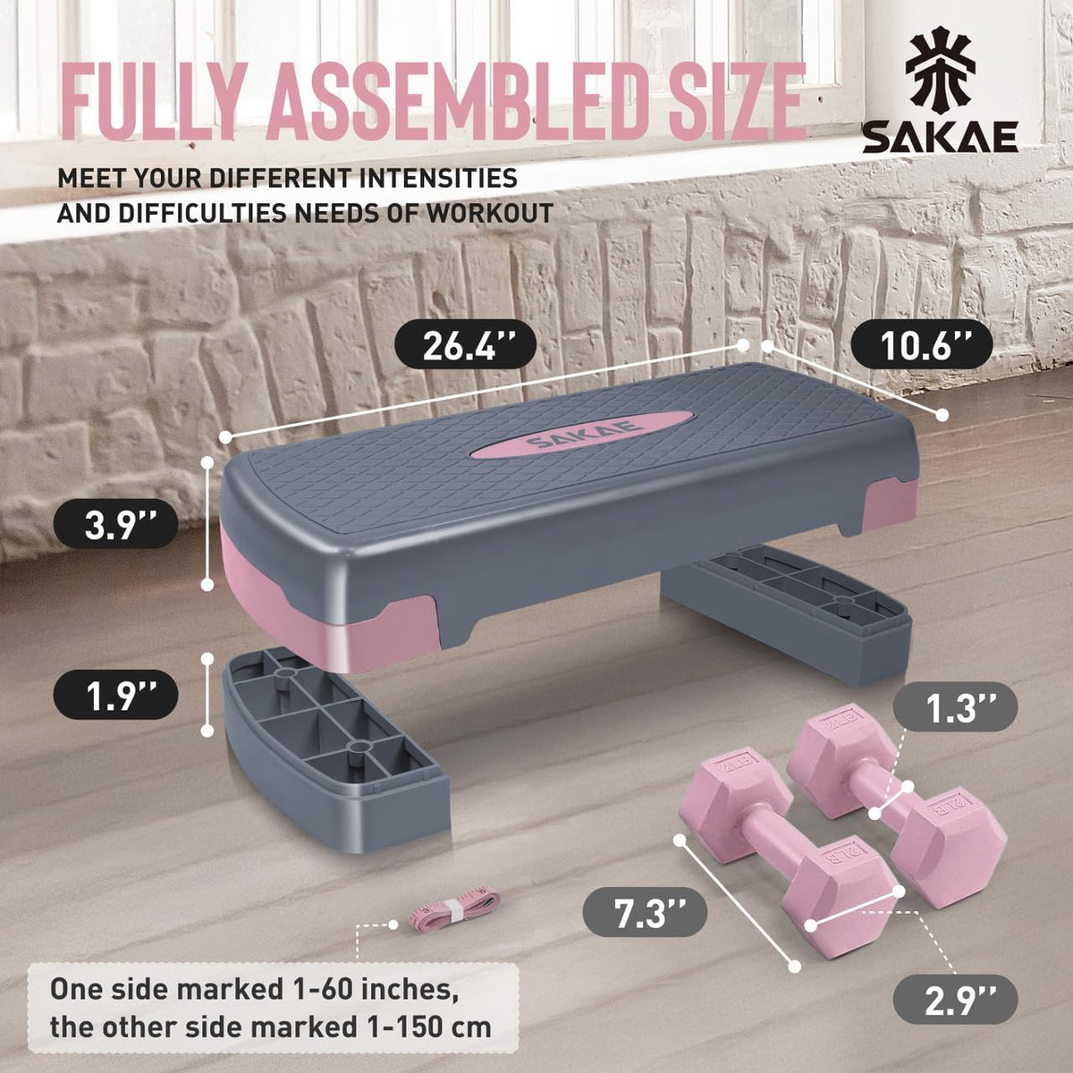Adjustable Stepper Set with Dumbbells V603767