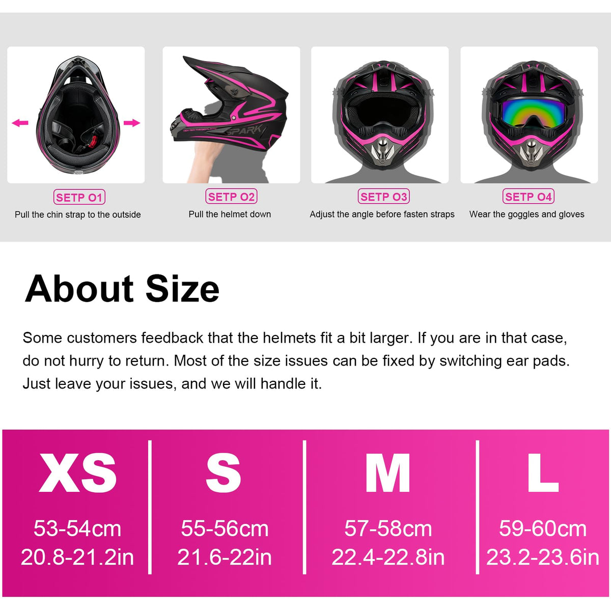 Kids DOT Approved Full Face Motocross Helmet A128