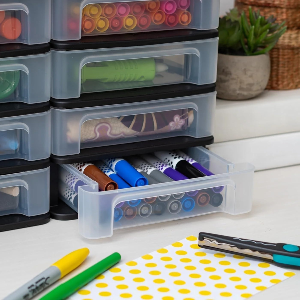 2 Pack 4 Drawer Plastic Storage Organizer I4933