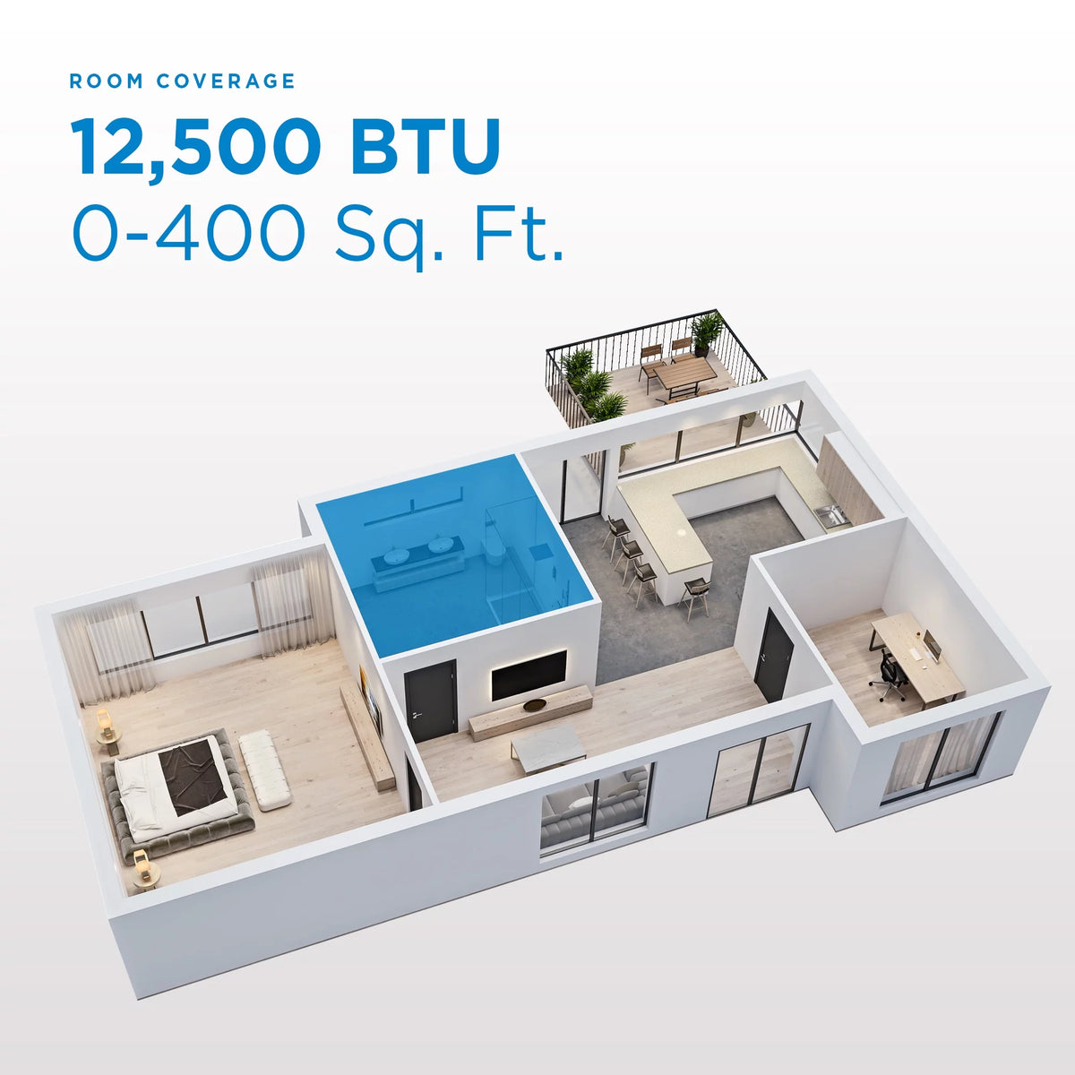 Black 12,500 BTU Portable AC H407625