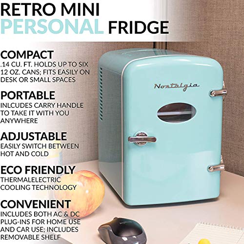 Retro 6-Can Mini Refrigerator Z269386
