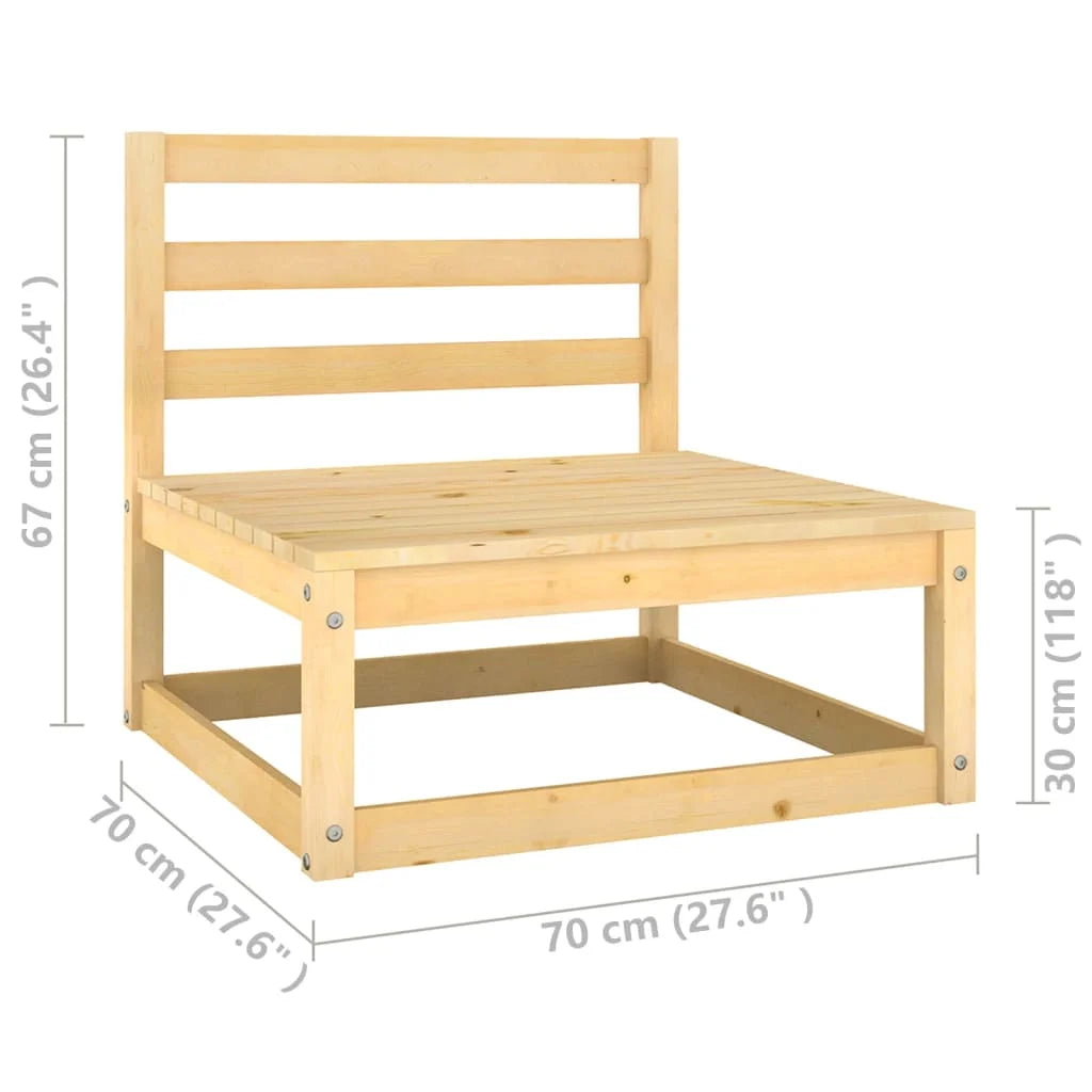 2 Piece Patio Lounge Set with Cushions Solid Wood Pine K6313