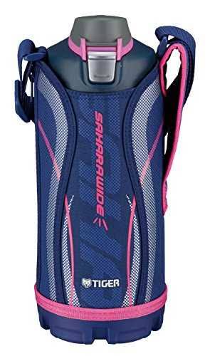 1 L Stainless Steel Sports Bottle with Pouch Navy H24811