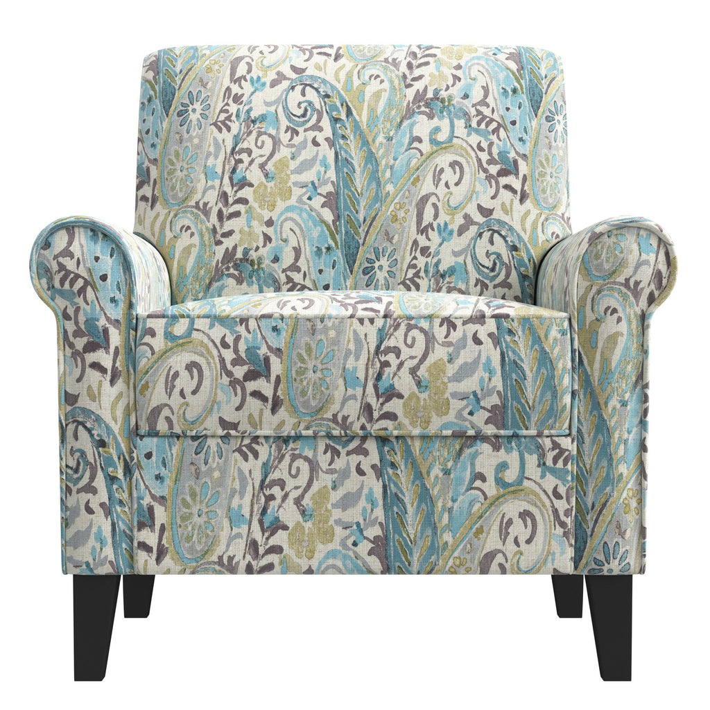 Caribbean Blue Herringbone Rolled Armchair C806453