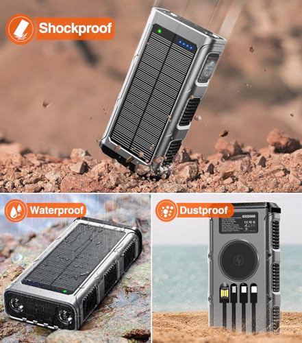 45800mAh Hand Crank Solar Power Bank Wireless Charger E137