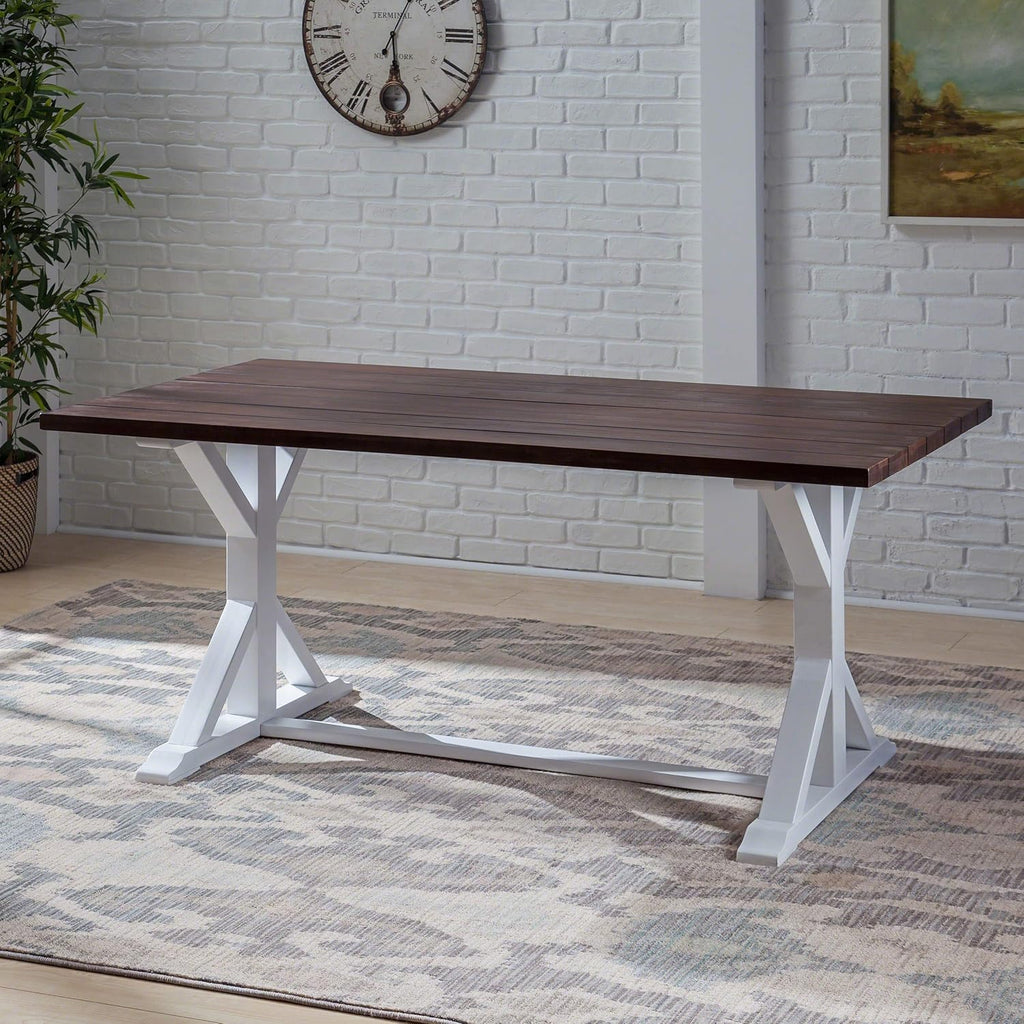 Dark Brown Acacia Wood Dining Table M4959