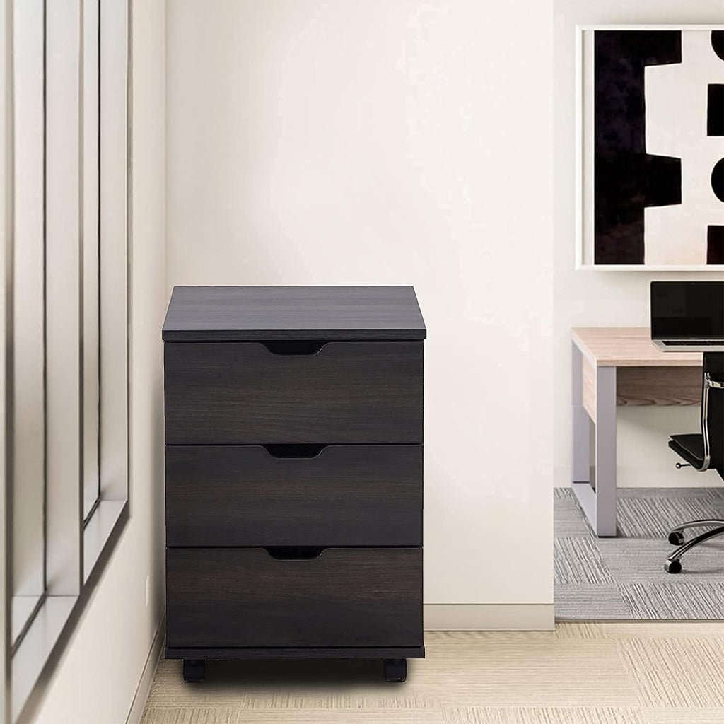 3 Drawer Wood Rolling Office Filing Cabinet P504068