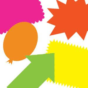 Fluorescent Pre-Cut Poster Board Shapes 5/pack U173