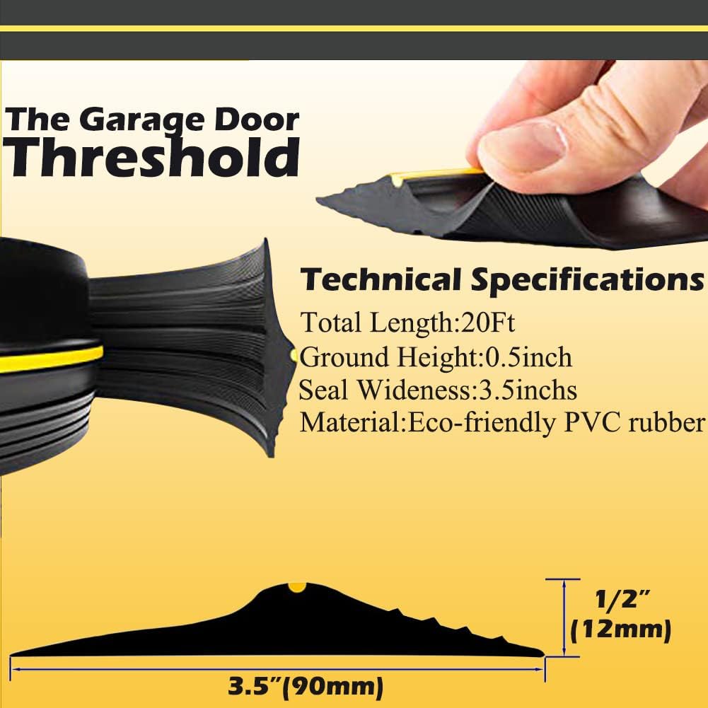 20Ft Rubber Garage Door Threshold Seal Weather Stripping O394493