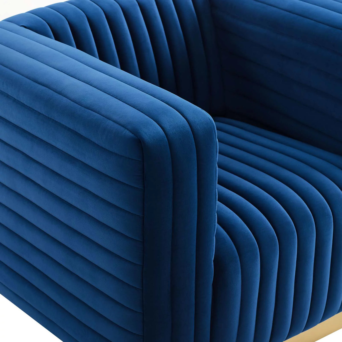 Navy Velvet Accent Armchair M167