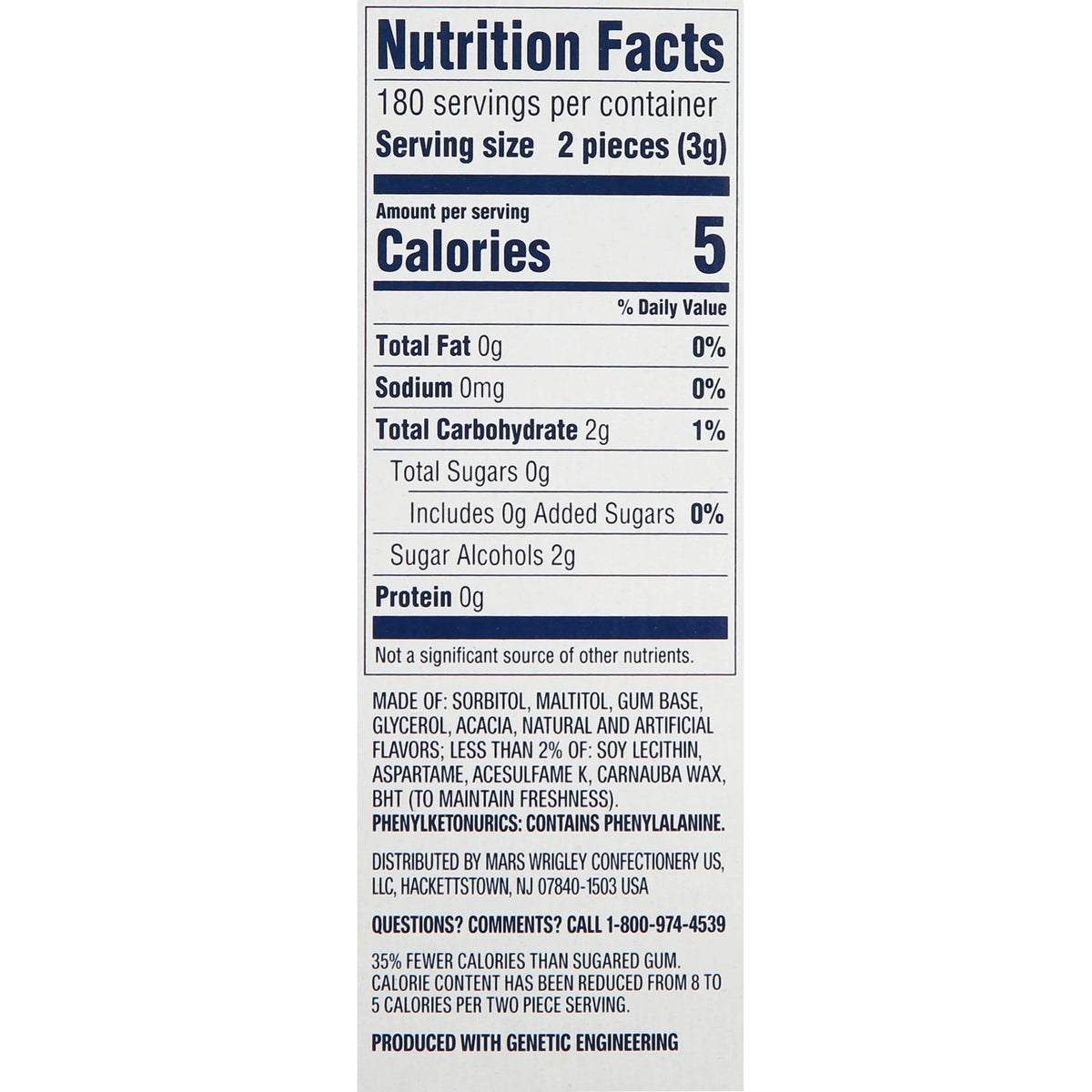 Sugar Free Spearmint Chewing Gum, 60 pc, 6 ct B3596