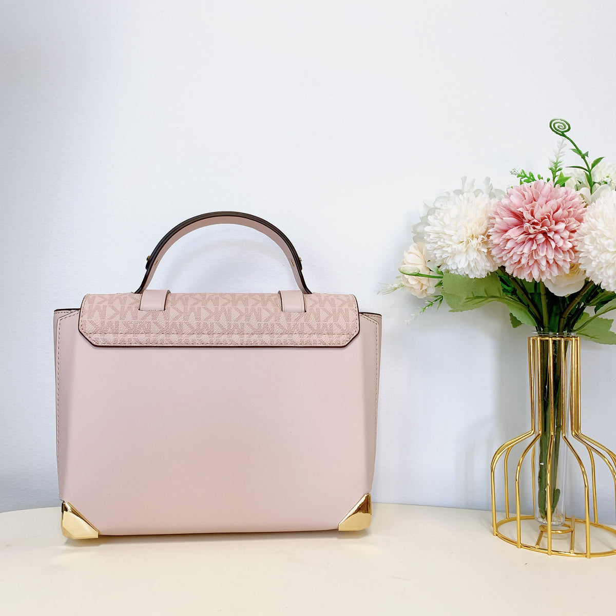 Medium Powder Blush PVC Top Handle Satchel Handbag P228