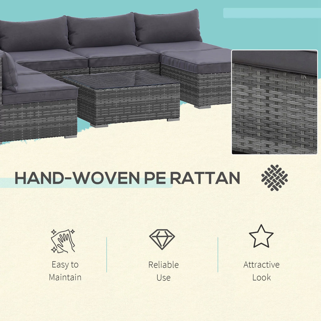 8 Piece PE Rattan Patio Furniture Set T872
