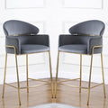 Grey Velvet Counter Height Stool T67408