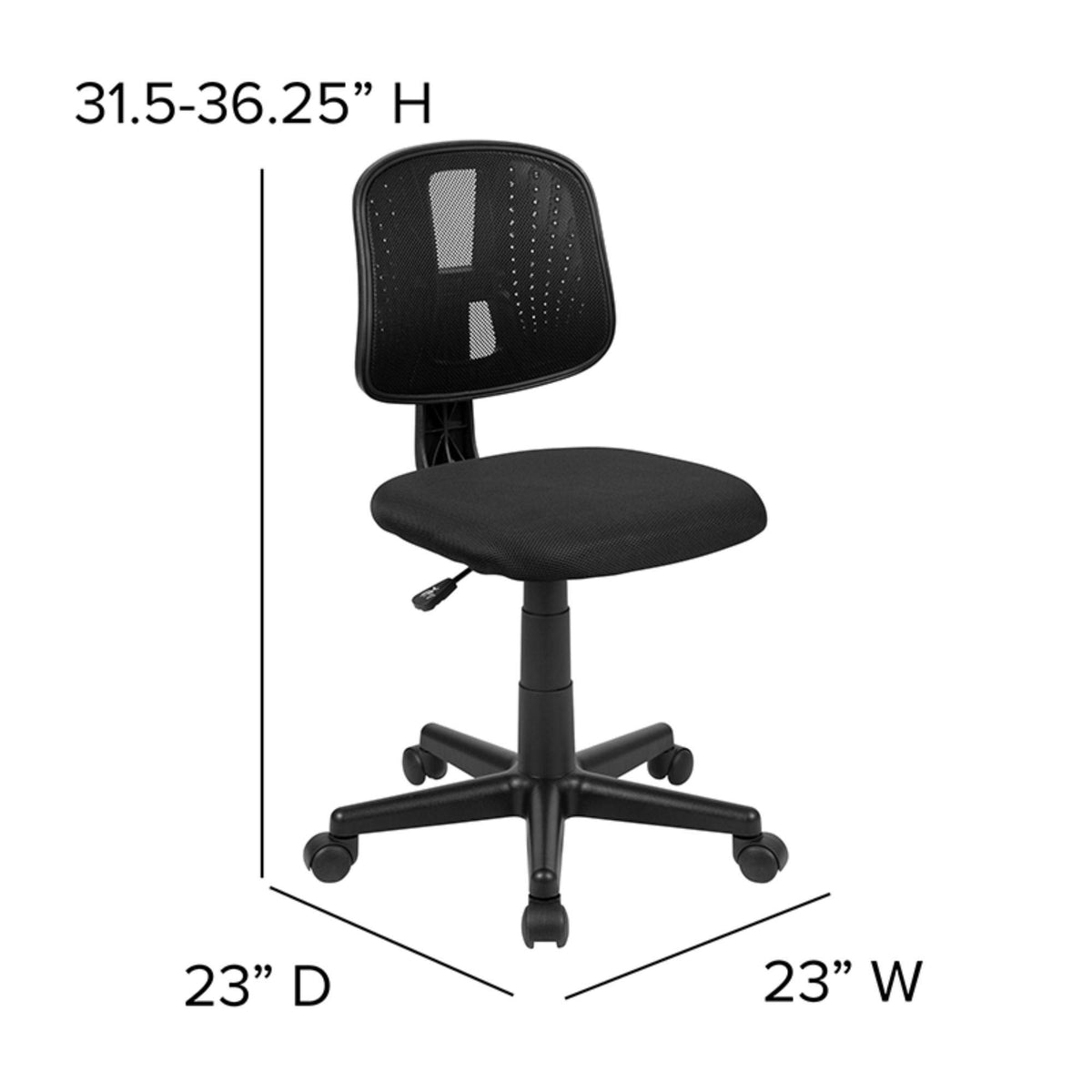 Black Mid-Back Mesh Swivel Task Office Chair W936457
