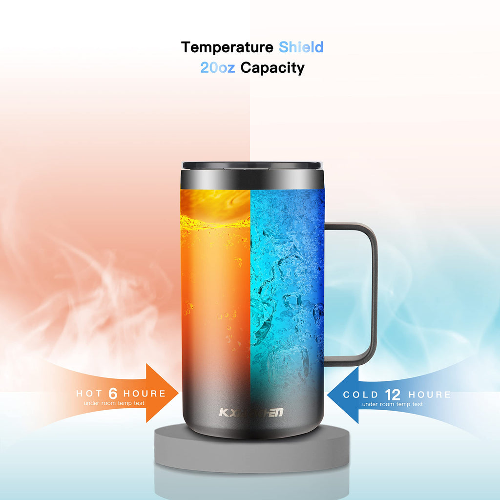 20 oz Insulated Coffee Mug with Lid and Wide Handle J926