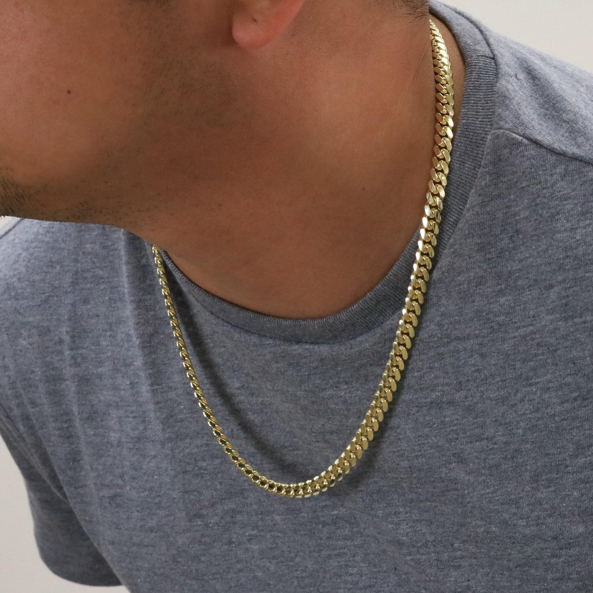 14k Yellow Gold Cuban Link Chain Necklace L17215