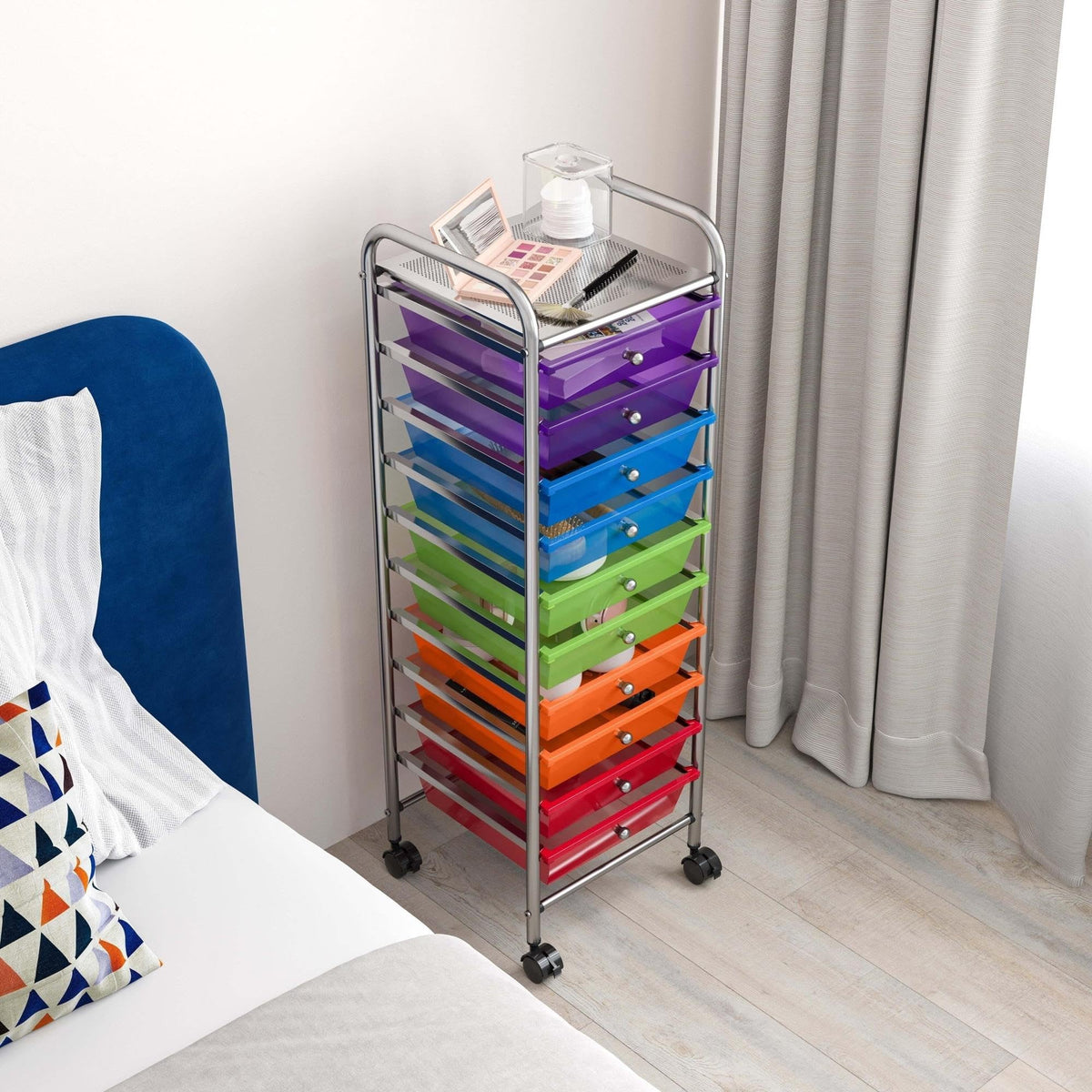 10 Drawer Rolling Storage Cart with Wheels Y224