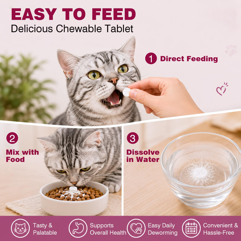 Broad-Spectrum Dewormer for Cats and Kittens, 12 Tablets F51969