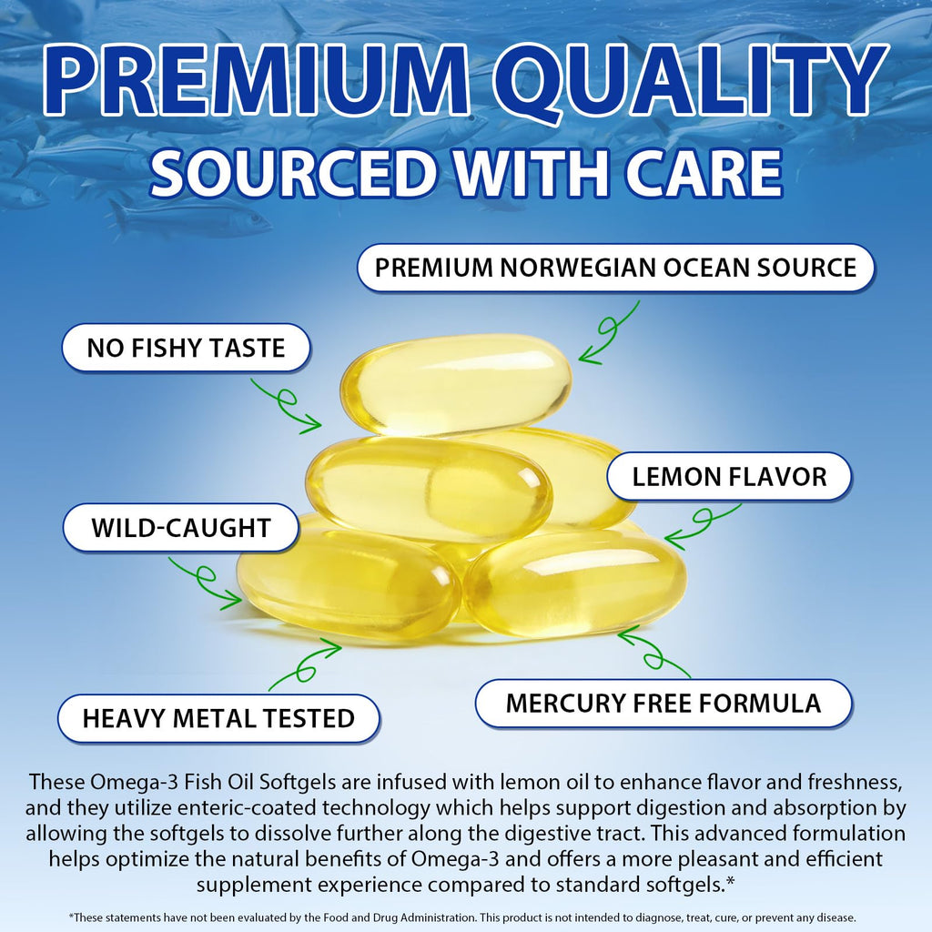 Omega 3 Fish Oil 4200 mg Per Serving 1200 mg EPA 900 mg DHA Lemon Flavor F644