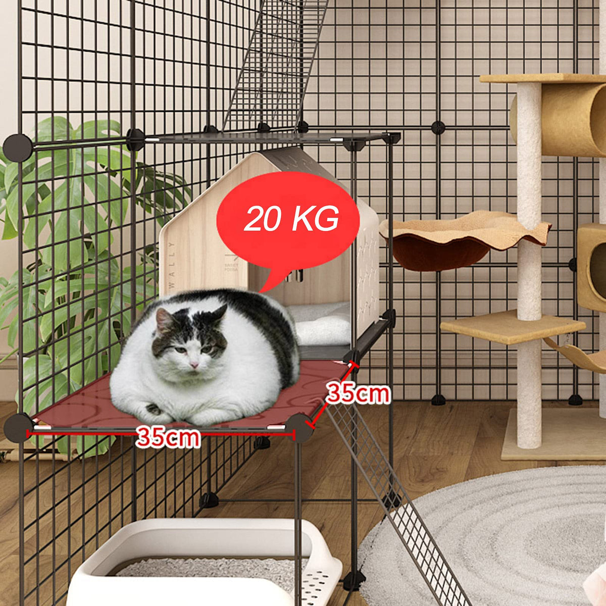 Metal Wire Small Animal Cage 111 * 111 * 146cm H531